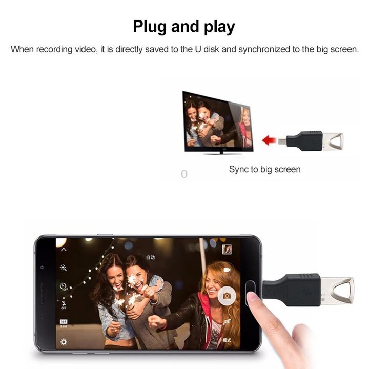 Micro USB to USB 2.0 Adapter with OTG Function(Black)