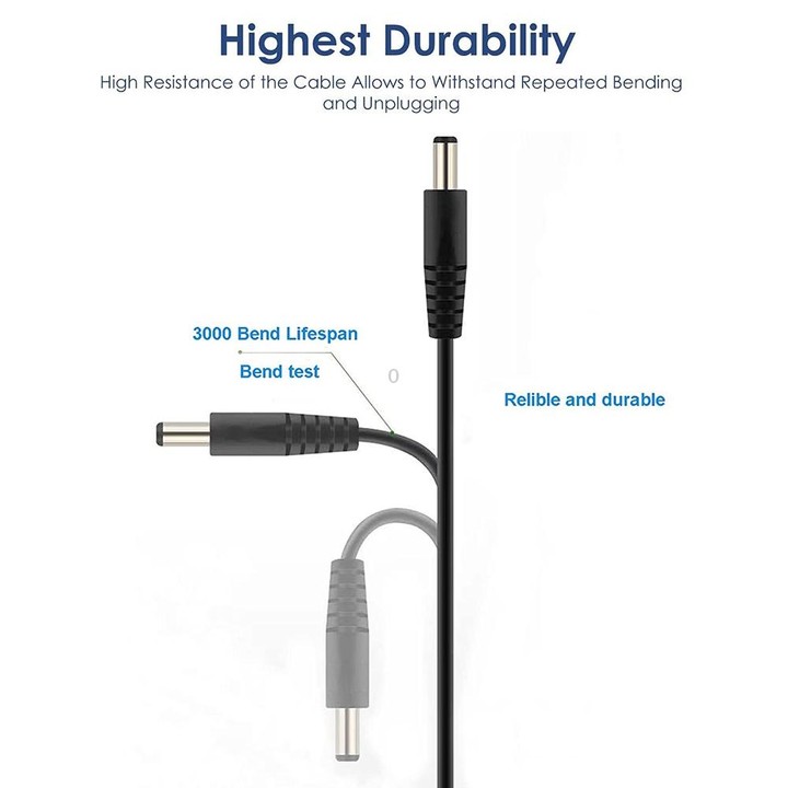 USB DC Charging Cable, Length: 65cm(Black)