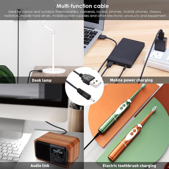 USB DC Charging Cable, Length: 65cm(Black)