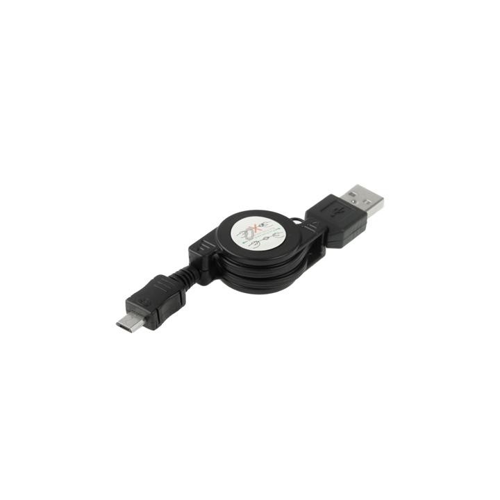 USB 2.0 to Micro USB Retractable Data Cable, Length: 10cm (Can be Extended to 75cm)(Black)