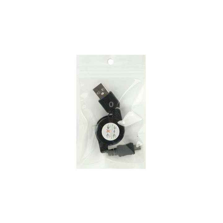 USB 2.0 to Micro USB Retractable Data Cable, Length: 10cm (Can be Extended to 75cm)(Black)