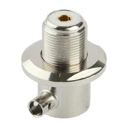 UHF Female Elbow Adapter Connected RG58 RG142 LMR195 Cable(Silver)