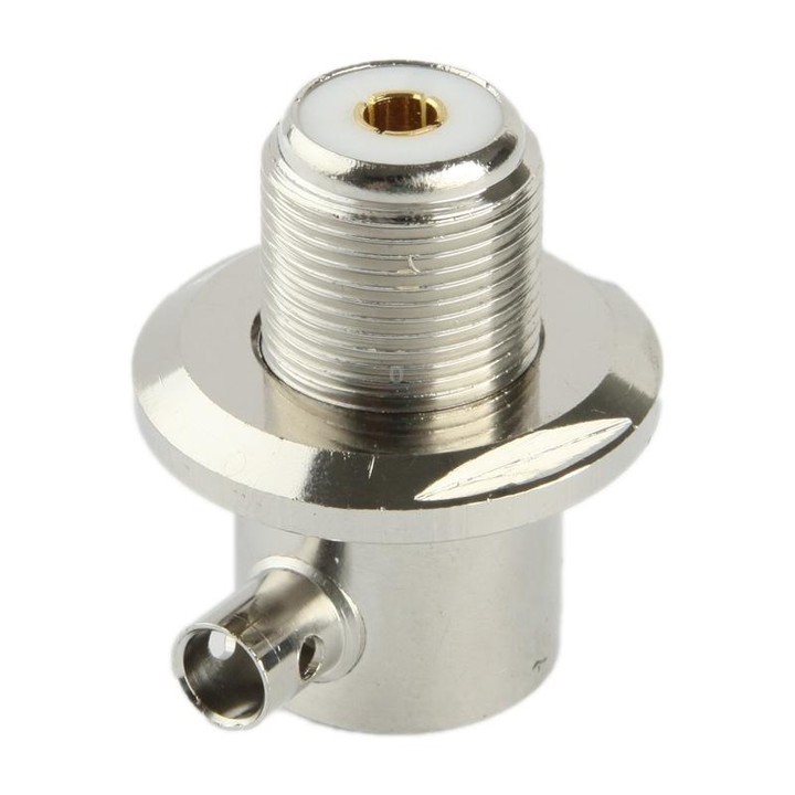 UHF Female Elbow Adapter Connected RG58 RG142 LMR195 Cable(Silver)