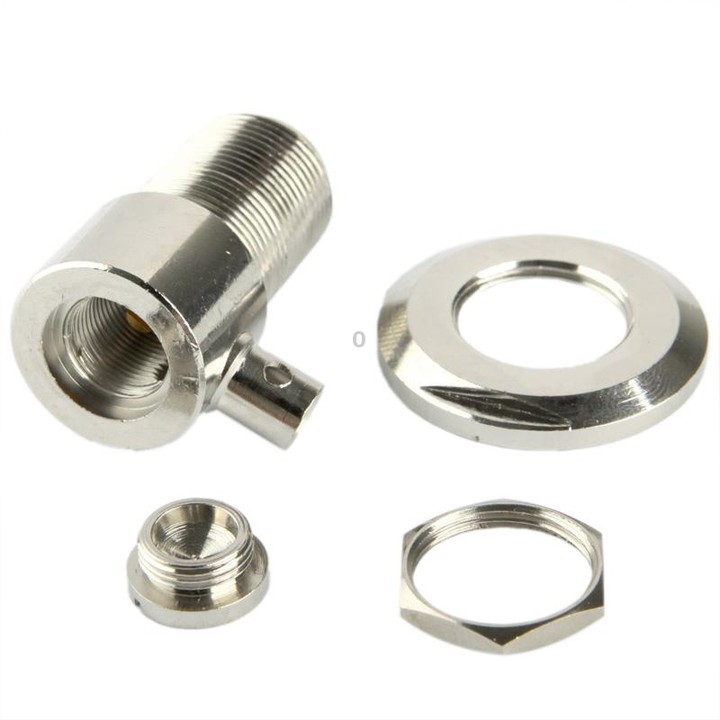 UHF Female Elbow Adapter Connected RG58 RG142 LMR195 Cable(Silver)