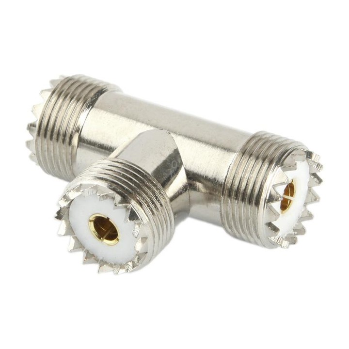 UHF Female to 2 x UHF Female Adapter(Silver)