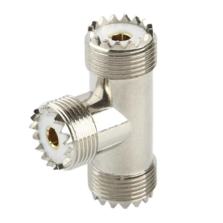 UHF Female to 2 x UHF Female Adapter(Silver)