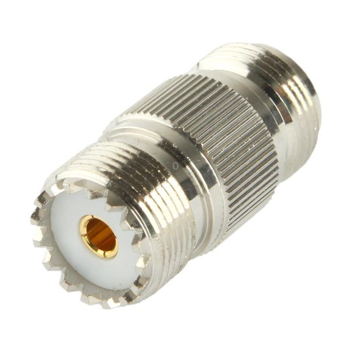 Coaxial RF N Female to UHF Female Adapter(Silver)
