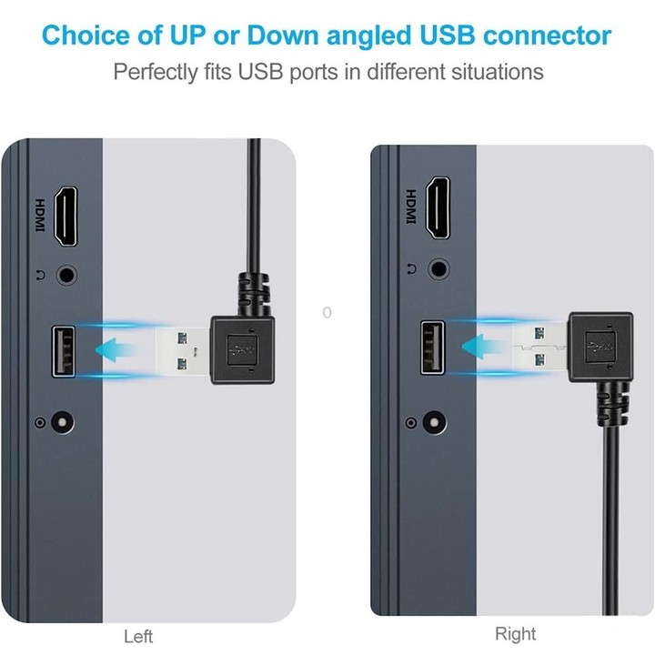 26cm 90 Degree Right Angle USB 3.0 to 90 Degree Right Angle Micro 3.0 Data Cable for Galaxy Note III / N9000
