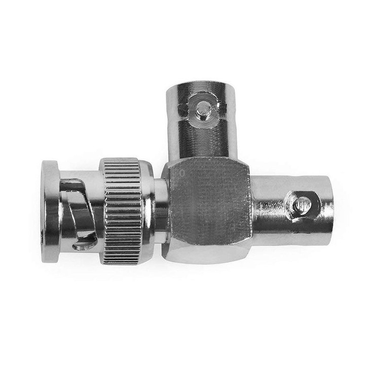 BNC Male + 2 x BNC Female Connector Coaxial Adapter