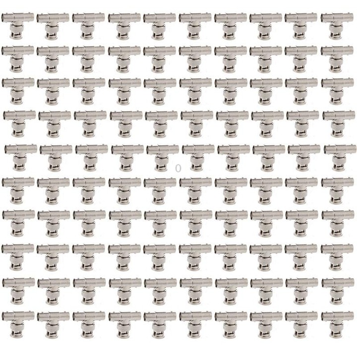 100 PCS UG274U BNC T Type One Male to Dual BNC Female Connector Adapter
