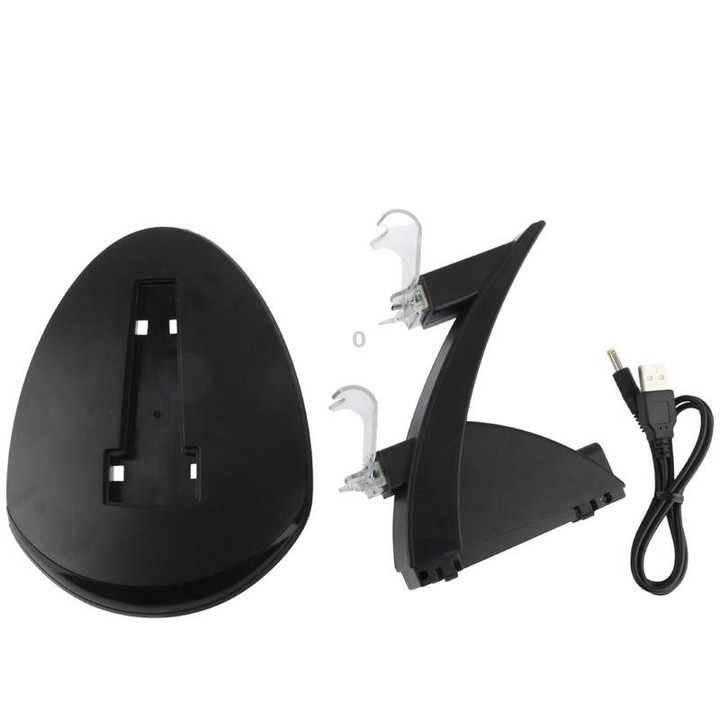 2 x USB Charging Dock Station Stand / Controller Charging Stand for PS4(Black)