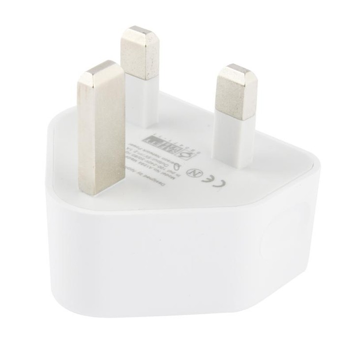 UK Plug 5V 2.1A Dual Port USB Charge Adapter(White)