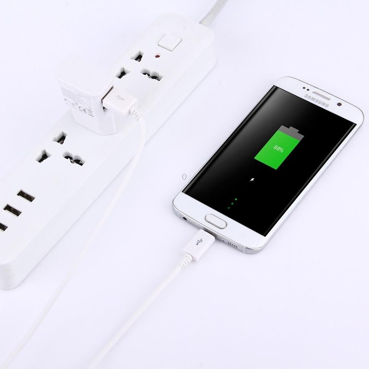 Micro 5 Pin USB Sync Cable + US Plug Travel Charger(White)