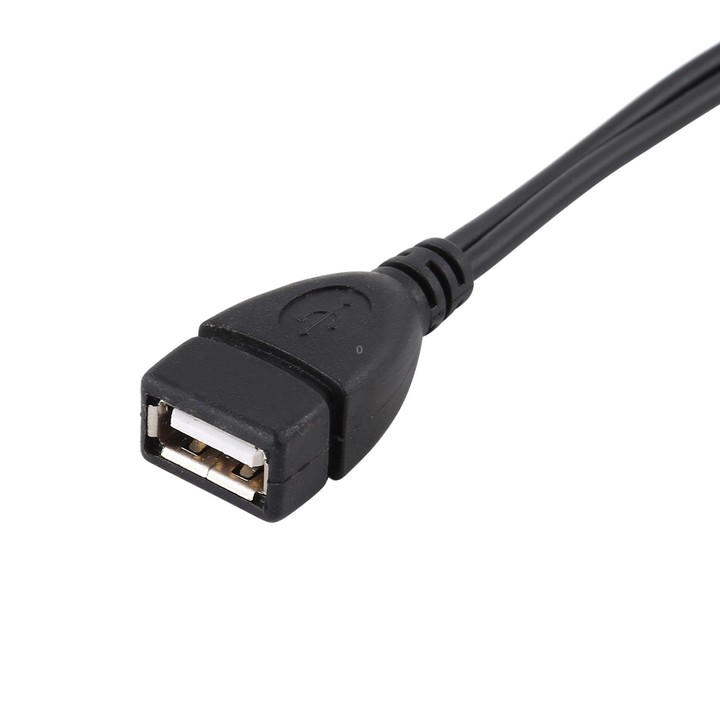 USB 2.0 AF to Micro-B + USB 2.0 OTG Cable for Samsung Galaxy Note III / N9000, with Power, Length: 24cm (Black)