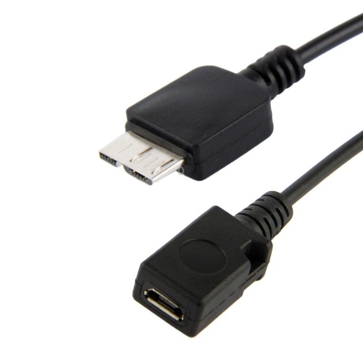 USB AF to Micro USB 3.0 + Micro USB 2.0 Cable for Galaxy Note III / N9000, Length: 20cm (Black)