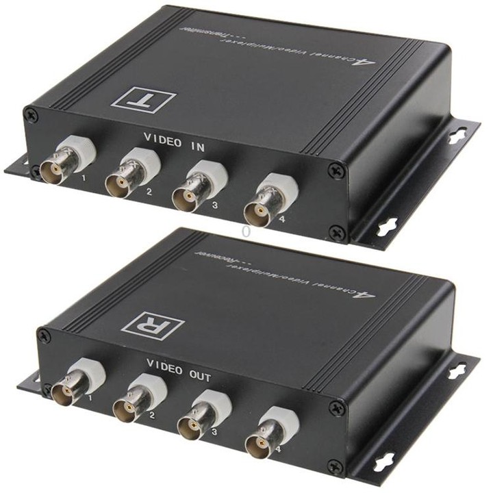 4 Channel Video Multiplexer Transmitter and Receiver(Black)