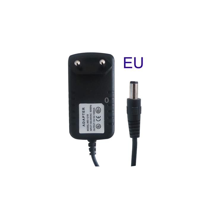 EU Plug AC Adapter 12V 1000mA for CCD Cameras(Black)