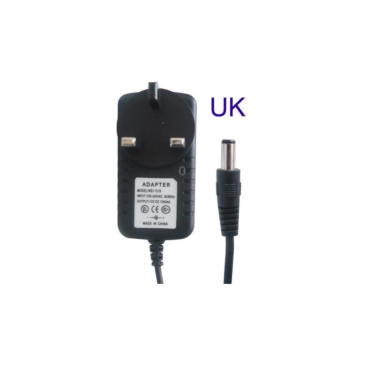 UK Plug AC Adapter 12V 2000mA for CCD Cameras(Black)