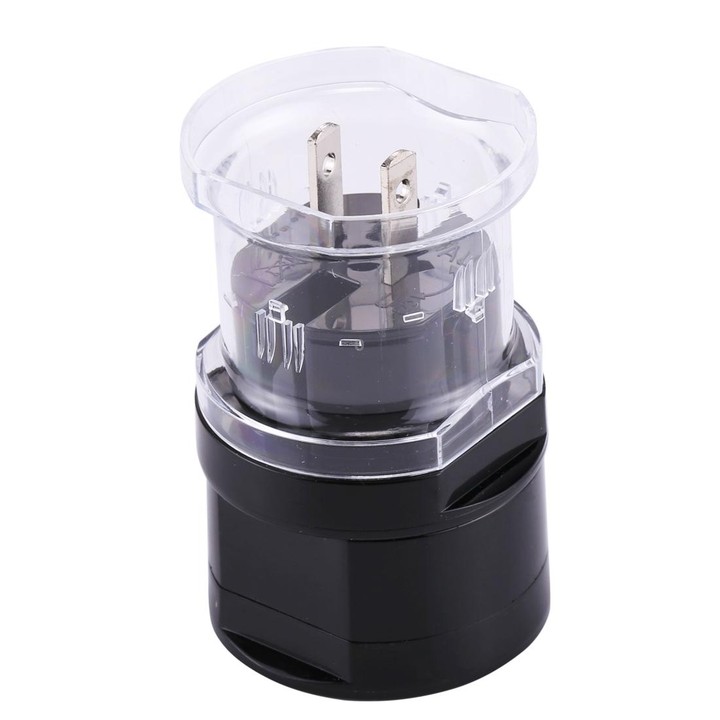 All in 1 EU + AU + UK + US Plug Travel Universal Adaptor(Black)