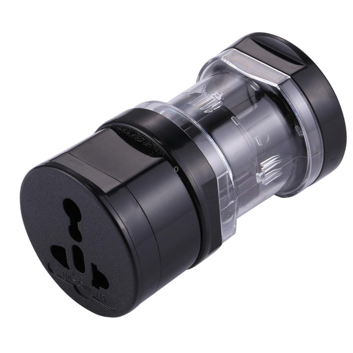 All in 1 EU + AU + UK + US Plug Travel Universal Adaptor(Black)