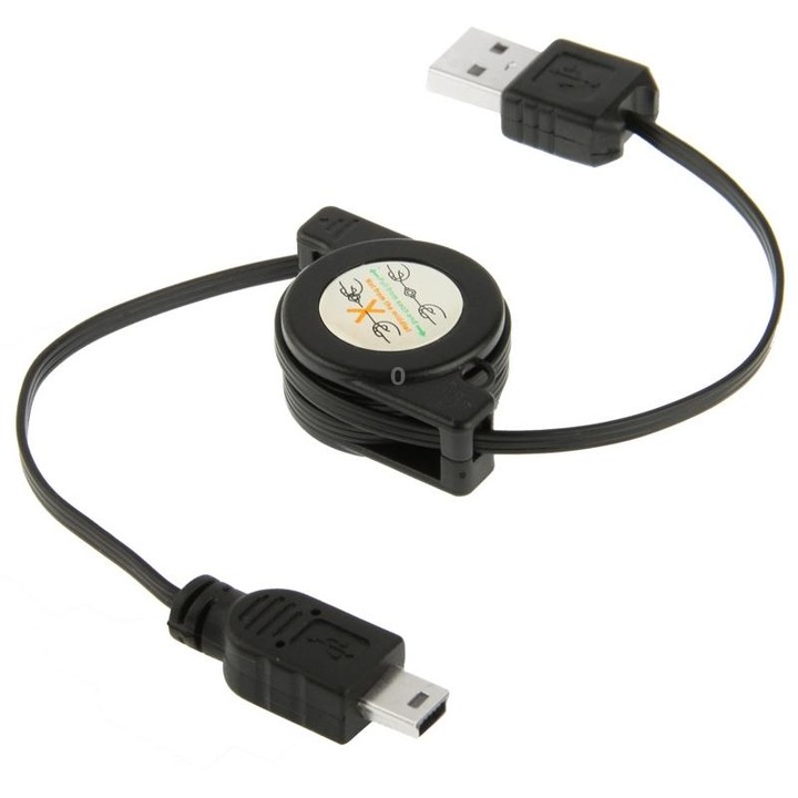 USB 1.1 to Mini 5 Pin USB Retractable Data & Charger Cable for Motorola V3 / Mobile Phone / MP3 / MP4 / Digital Camera / GPS, Le
