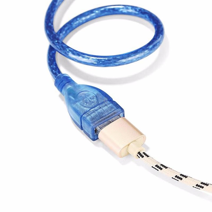29cm Micro USB Male to USB 2.0 Female OTG Converter Adapter Cable(Blue)