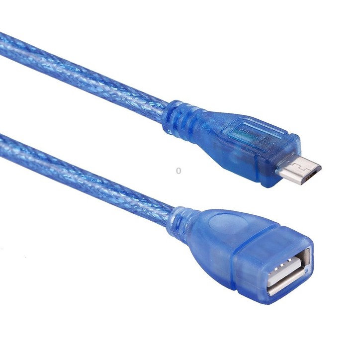 29cm Micro USB Male to USB 2.0 Female OTG Converter Adapter Cable(Blue)