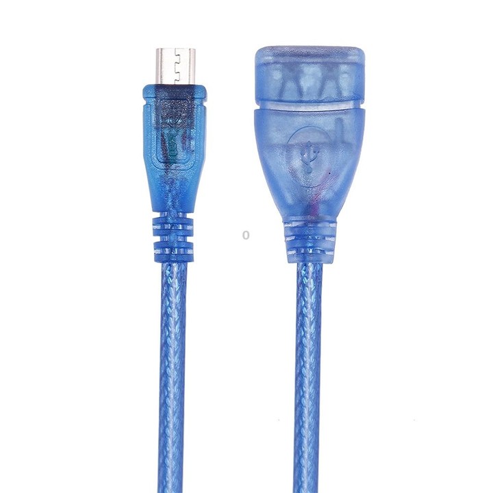 29cm Micro USB Male to USB 2.0 Female OTG Converter Adapter Cable(Blue)