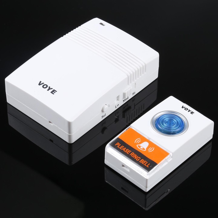 VOYE V005A Wireless Remote Doorbell with 38 Polyphony Sounds(White)