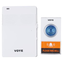 VOYE V005A Wireless Remote Doorbell with 38 Polyphony Sounds(White)