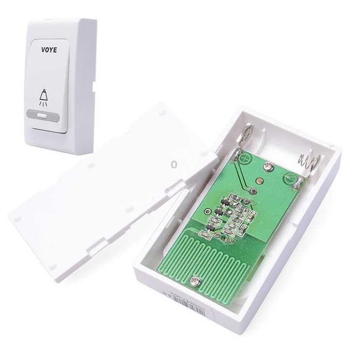 VOYE V006B2 Wireless Remote Control Chime Door Bell with Double-Receiver(White)