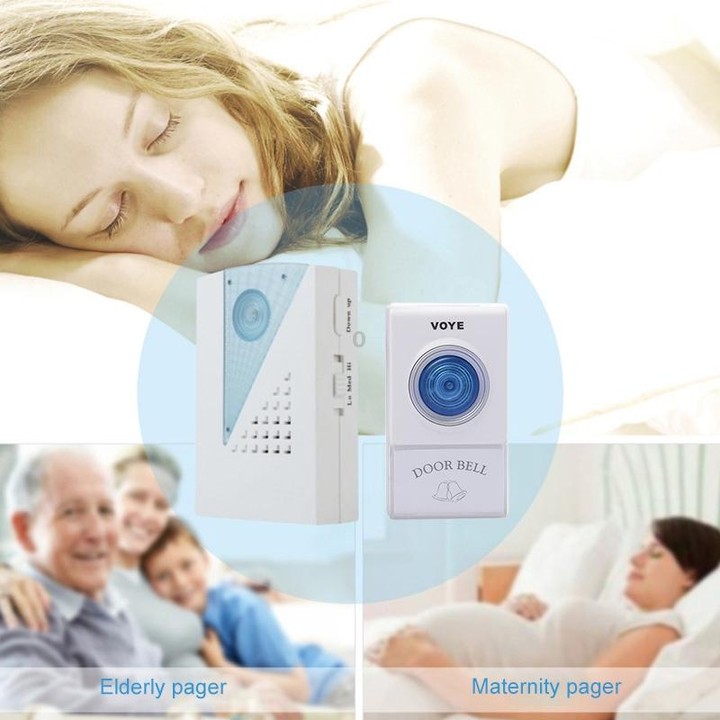 VOYE V001AB Wireless Doorbell with 2 Remote Control(White)