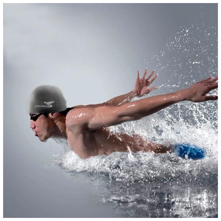 Pure Color Style Elastic Silicone Swimming Cap / Swimming Hat, SC208(Black)