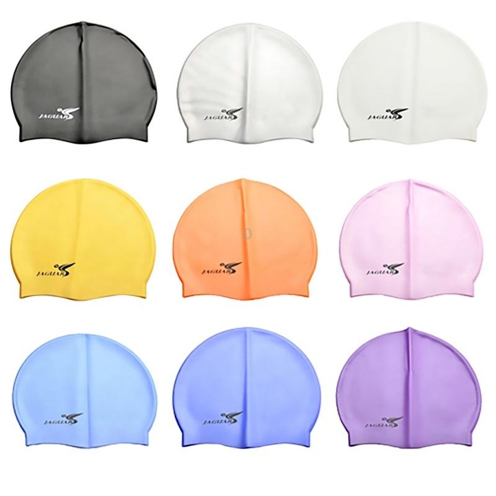Pure Color Style Elastic Silicone Swimming Cap / Swimming Hat, SC208(Black)