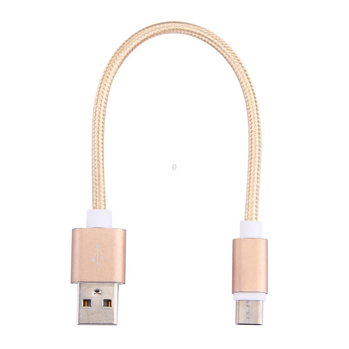 Woven Style USB-C / Type-C 3.1 Male to USB 2.0 Male Data Sync Charging Cable, Cable Length: 20cm(Gold)