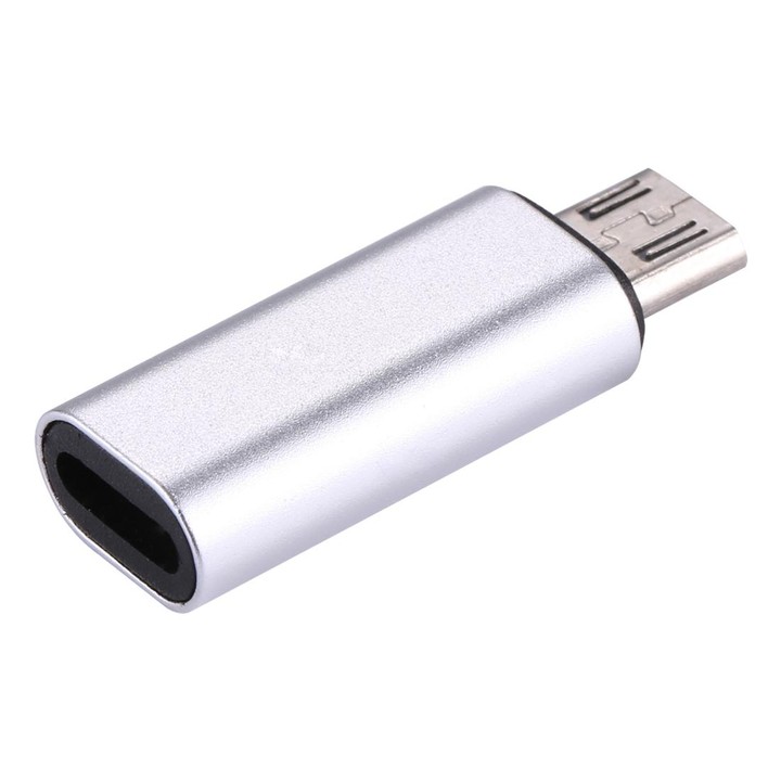 8 Pin Female to Micro USB Male Metal Shell Adapter, For Samsung / Huawei / Xiaomi / Meizu / LG / HTC and Other Smartphones(Silve