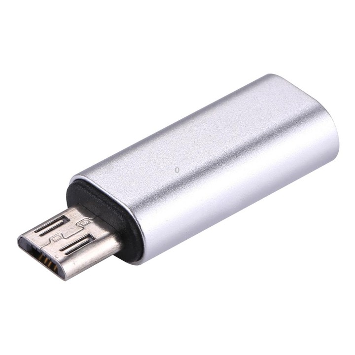 8 Pin Female to Micro USB Male Metal Shell Adapter, For Samsung / Huawei / Xiaomi / Meizu / LG / HTC and Other Smartphones(Silve