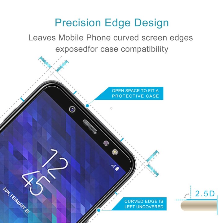 10 PCS 0.26mm 9H 2.5D Tempered Glass Film for Galaxy A6 (2018)