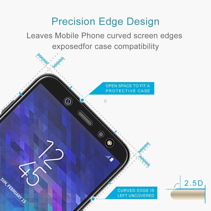 50 PCS 0.26mm 9H 2.5D Tempered Glass Film for Galaxy A6+ (2018)