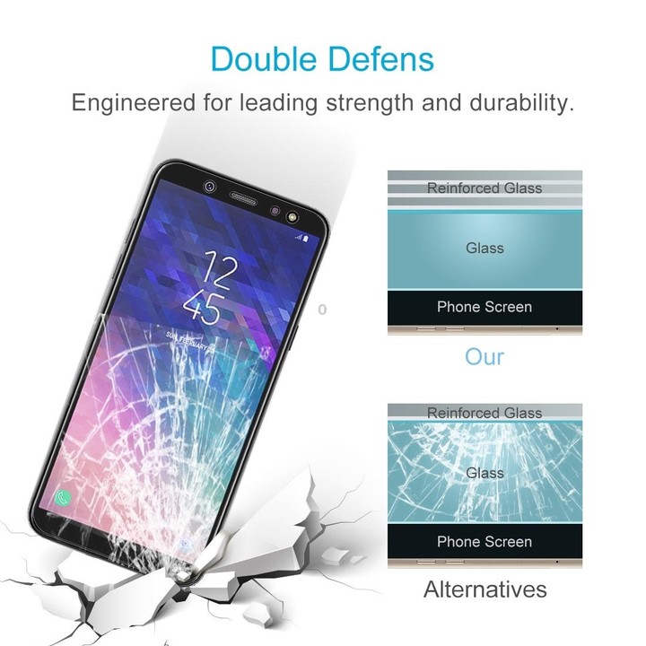 50 PCS 0.26mm 9H 2.5D Tempered Glass Film for Galaxy A6+ (2018)