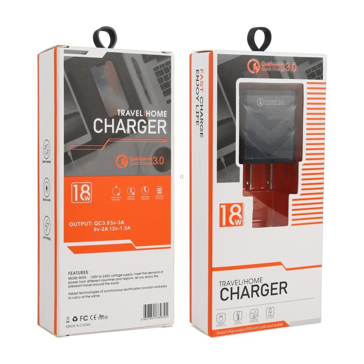 LZ-715 18W QC3.0 USB Single Port Fast Travel Charger, US Plug (Black)