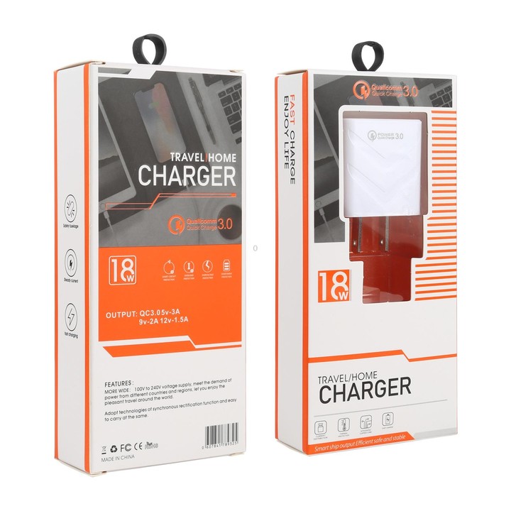 LZ-715 18W QC3.0 USB Single Port Fast Travel Charger, US Plug(White)