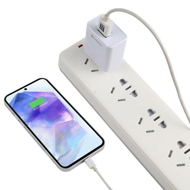 LZ-715 18W QC3.0 USB Single Port Fast Travel Charger, US Plug(White)