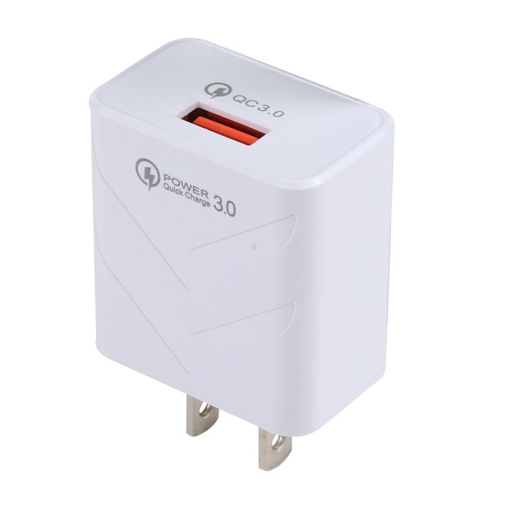 LZ-715 18W QC3.0 USB Single Port Fast Travel Charger, US Plug(White)