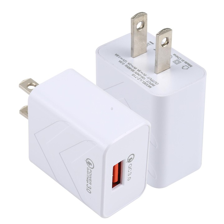 LZ-715 18W QC3.0 USB Single Port Fast Travel Charger, US Plug(White)