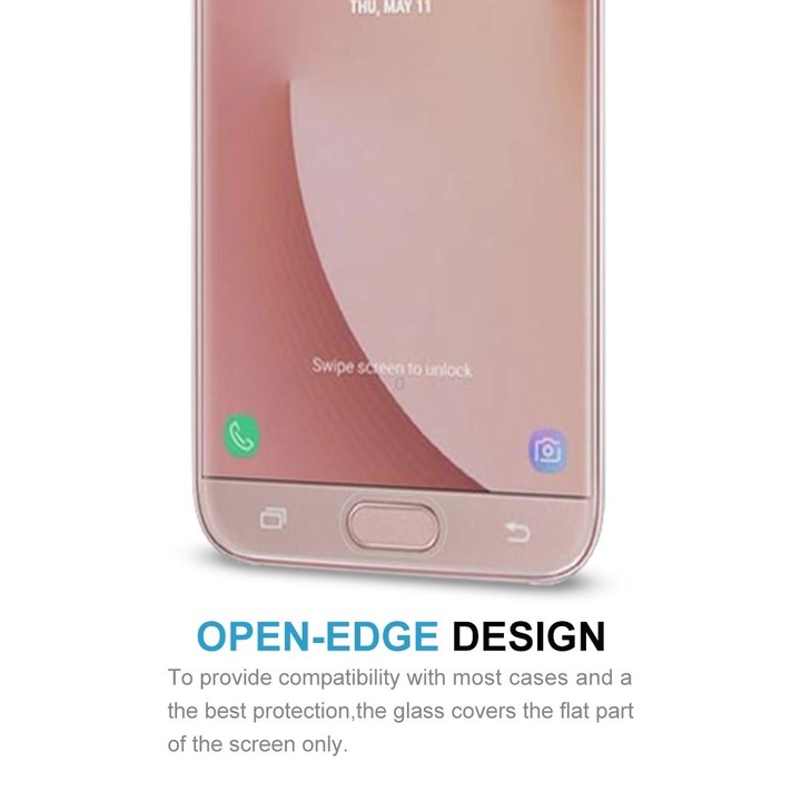 100 PCS 0.26mm 9H 2.5D Arc Edge Tempered Glass Film for Galaxy J7 Pro / J730