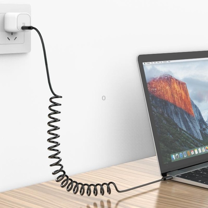USB-C / Type-C Male to USB-C / Type-C Female Spring Data Cable, Does not Support iOS