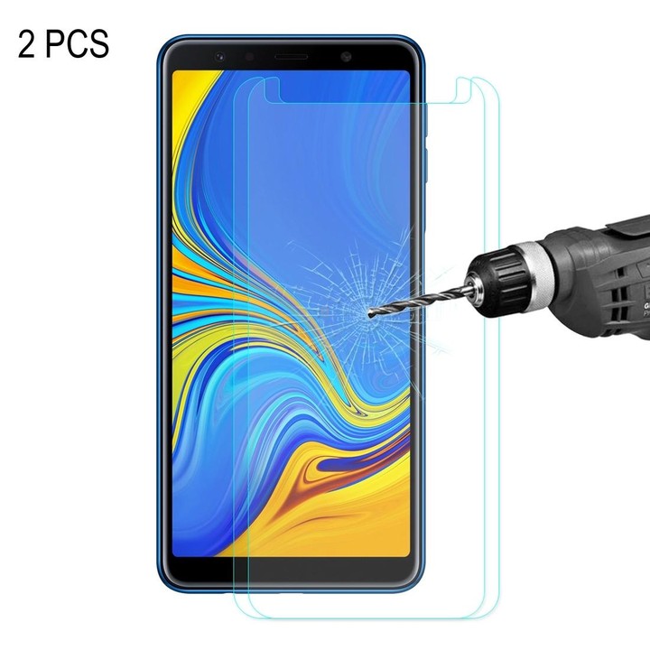 2pcs ENKAY Hat-prince 0.26mm 9H 2.5D Curved Edge Tempered Glass Film for Galaxy A7 2018