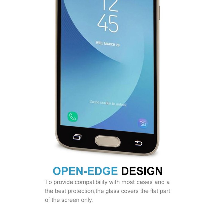 For Galaxy J3 (2017) (EU Version) 0.26mm 9H Surface Hardness 2.5D Curved Silk-screen Full Screen Tempered Glass Screen Protector