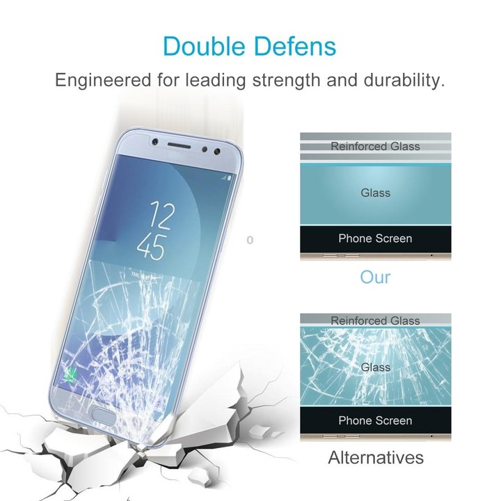 2 PCS For Galaxy J5 (2017) (EU Version) 0.26mm 9H Surface Hardness 2.5D Explosion-proof Non-full Screen Tempered Glass Screen Fi